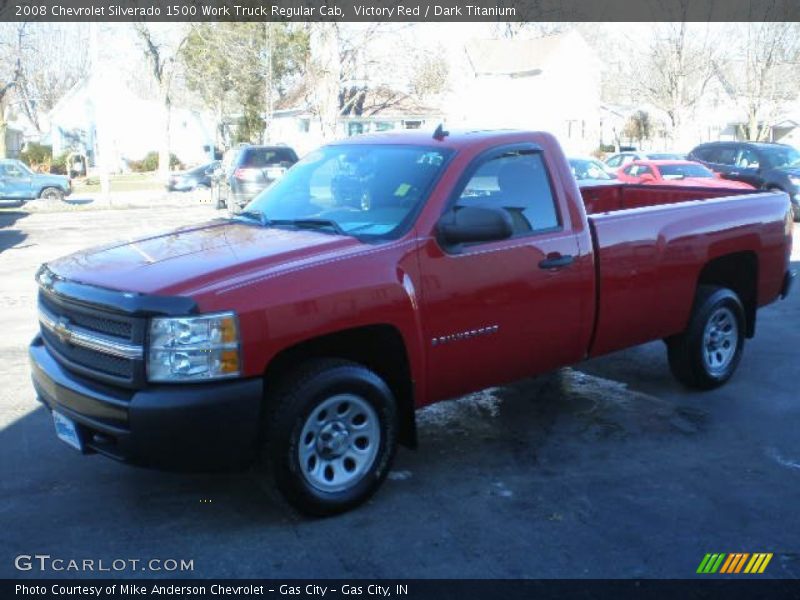 Victory Red / Dark Titanium 2008 Chevrolet Silverado 1500 Work Truck Regular Cab