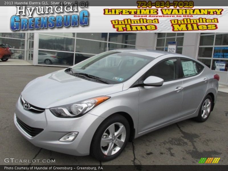 Silver / Gray 2013 Hyundai Elantra GLS