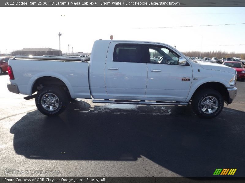 Bright White / Light Pebble Beige/Bark Brown 2012 Dodge Ram 2500 HD Laramie Mega Cab 4x4