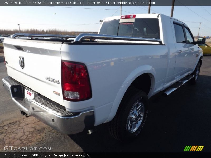 Bright White / Light Pebble Beige/Bark Brown 2012 Dodge Ram 2500 HD Laramie Mega Cab 4x4