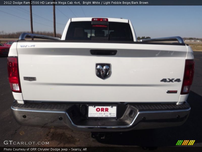 Bright White / Light Pebble Beige/Bark Brown 2012 Dodge Ram 2500 HD Laramie Mega Cab 4x4
