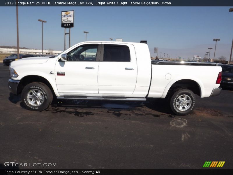 Bright White / Light Pebble Beige/Bark Brown 2012 Dodge Ram 2500 HD Laramie Mega Cab 4x4