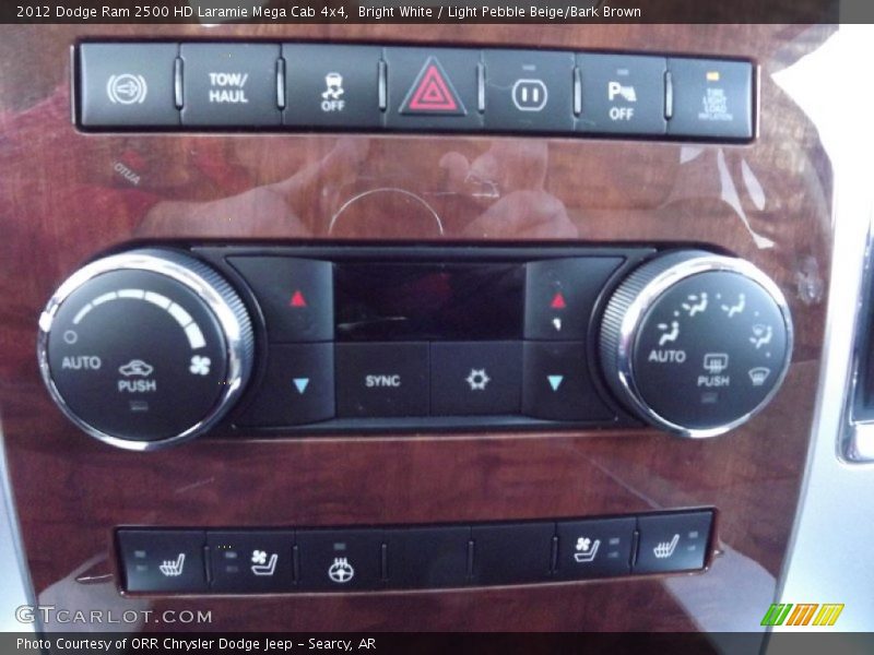 Bright White / Light Pebble Beige/Bark Brown 2012 Dodge Ram 2500 HD Laramie Mega Cab 4x4