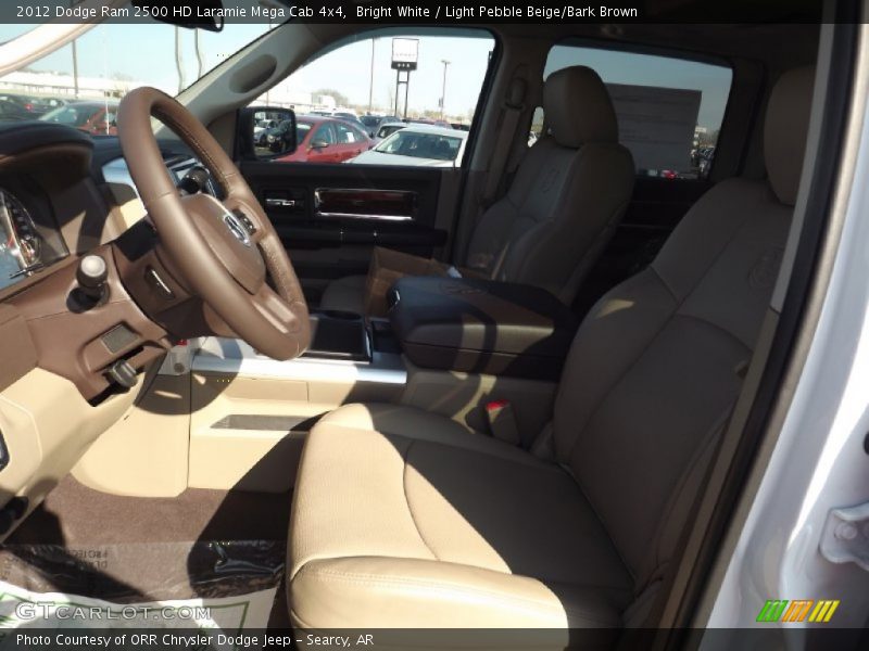 Bright White / Light Pebble Beige/Bark Brown 2012 Dodge Ram 2500 HD Laramie Mega Cab 4x4