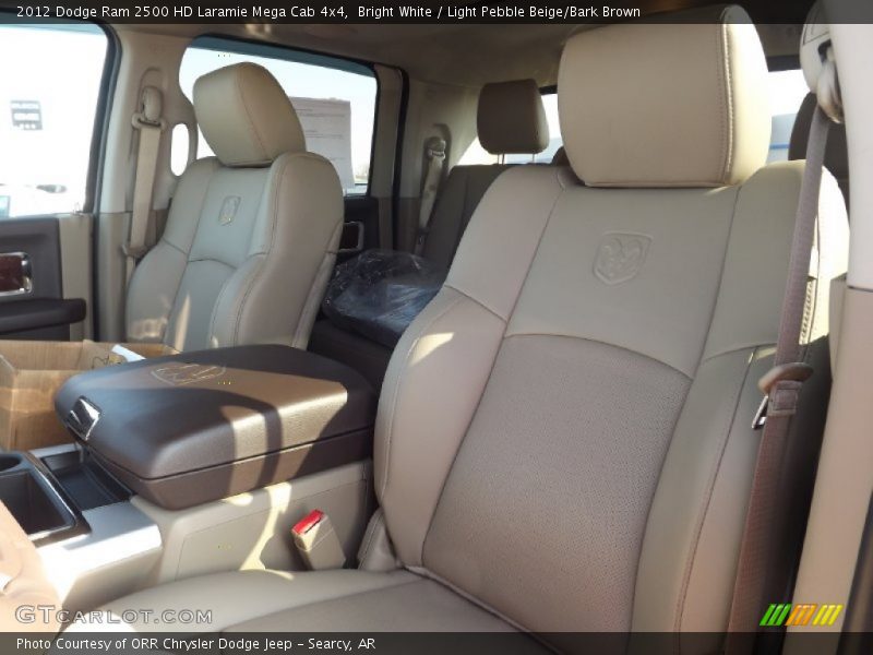 Bright White / Light Pebble Beige/Bark Brown 2012 Dodge Ram 2500 HD Laramie Mega Cab 4x4