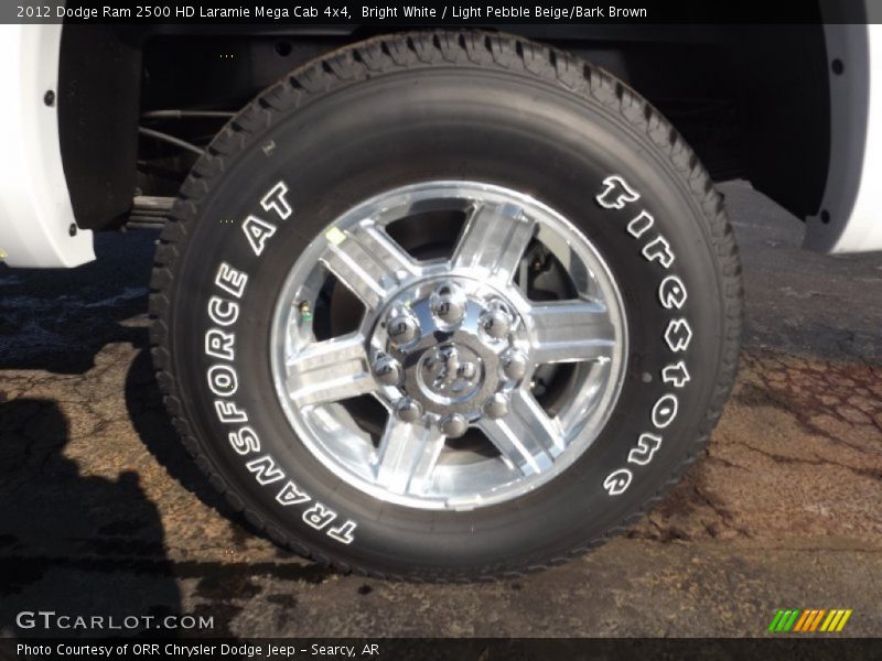 Bright White / Light Pebble Beige/Bark Brown 2012 Dodge Ram 2500 HD Laramie Mega Cab 4x4