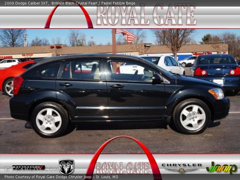 Brilliant Black Crystal Pearl / Pastel Pebble Beige 2009 Dodge Caliber SXT