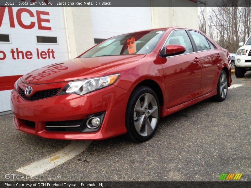 Barcelona Red Metallic / Black 2012 Toyota Camry SE V6