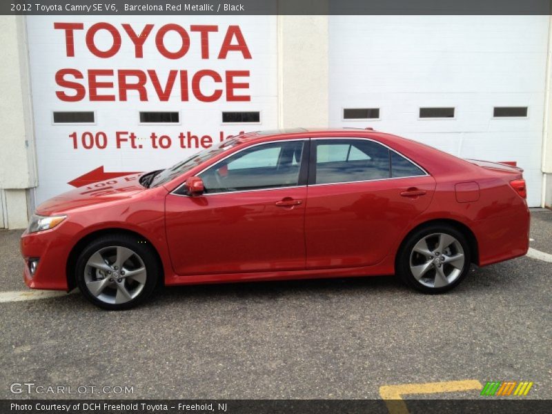 Barcelona Red Metallic / Black 2012 Toyota Camry SE V6