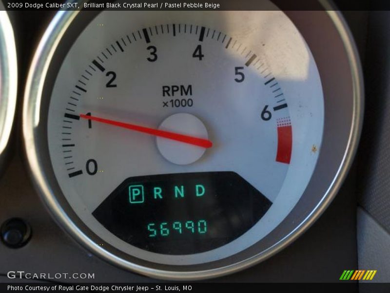 Brilliant Black Crystal Pearl / Pastel Pebble Beige 2009 Dodge Caliber SXT