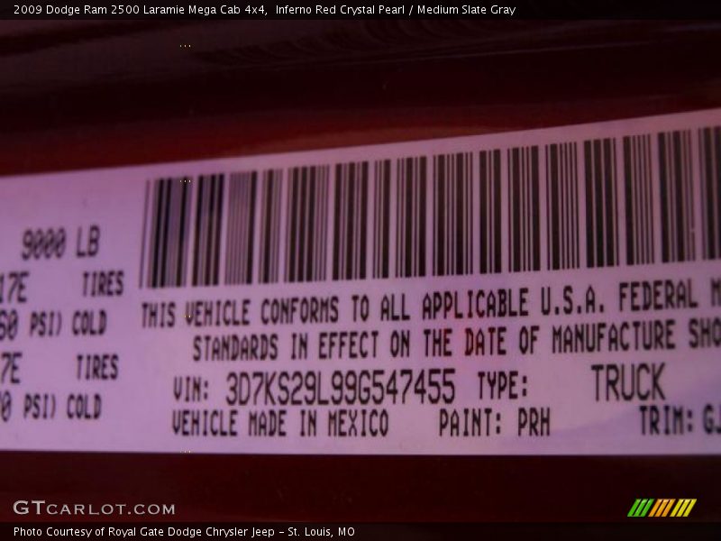Inferno Red Crystal Pearl / Medium Slate Gray 2009 Dodge Ram 2500 Laramie Mega Cab 4x4