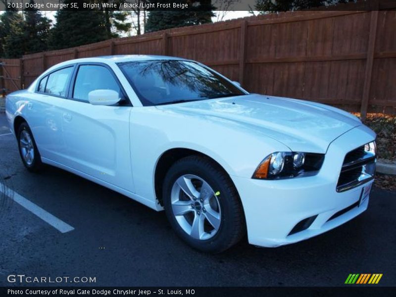 Bright White / Black/Light Frost Beige 2013 Dodge Charger SE