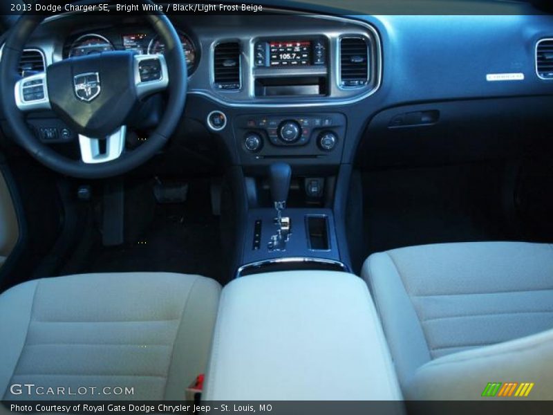 Bright White / Black/Light Frost Beige 2013 Dodge Charger SE