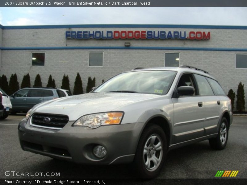 Brilliant Silver Metallic / Dark Charcoal Tweed 2007 Subaru Outback 2.5i Wagon