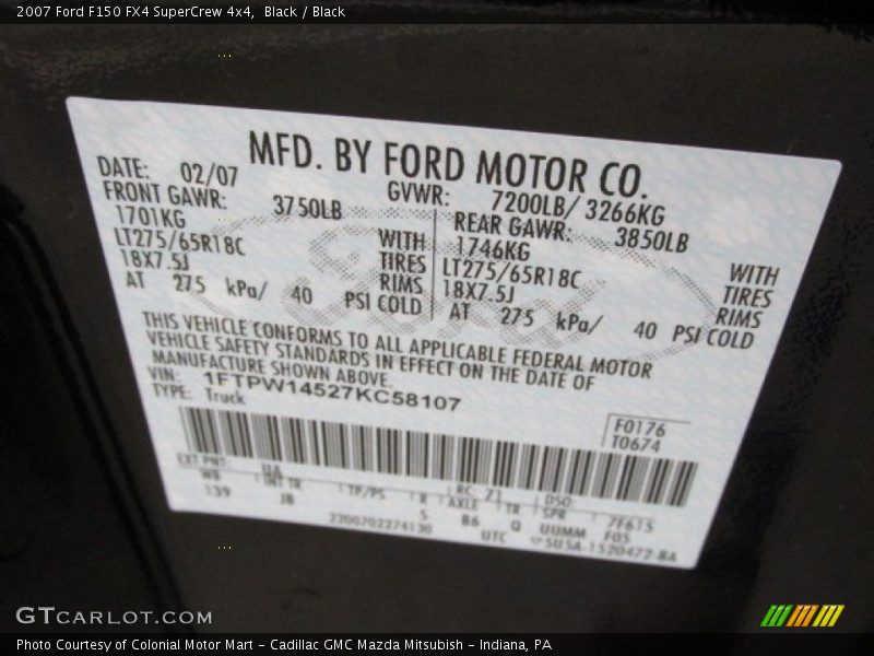Black / Black 2007 Ford F150 FX4 SuperCrew 4x4