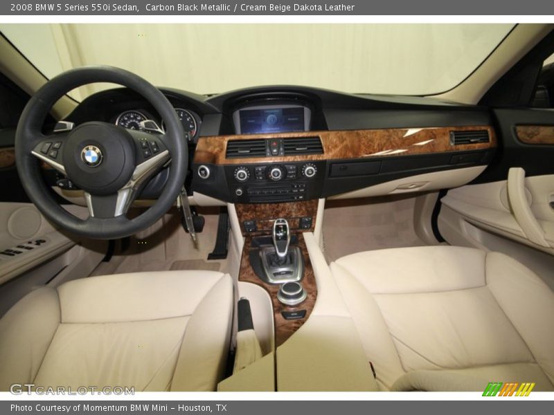 Carbon Black Metallic / Cream Beige Dakota Leather 2008 BMW 5 Series 550i Sedan