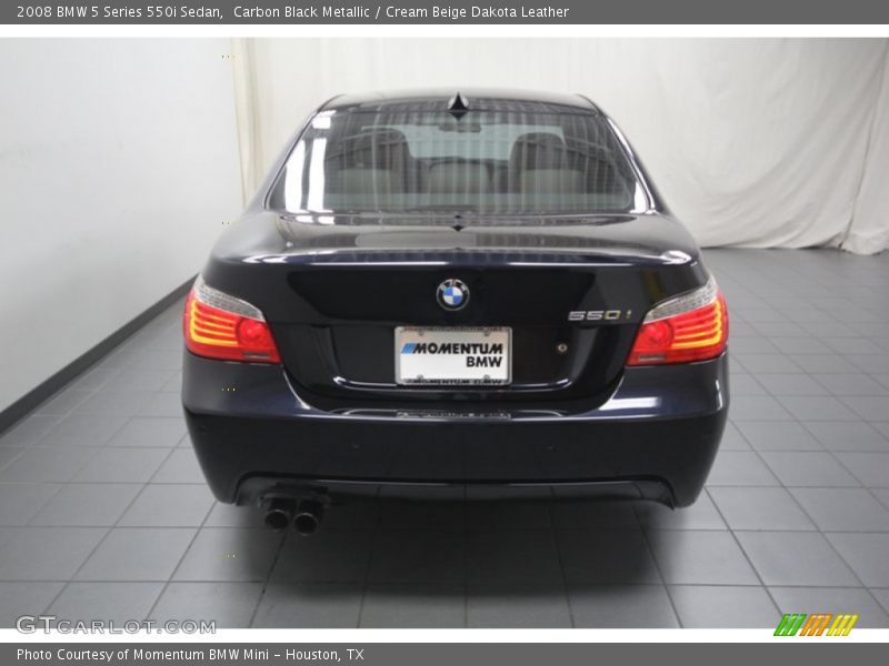 Carbon Black Metallic / Cream Beige Dakota Leather 2008 BMW 5 Series 550i Sedan