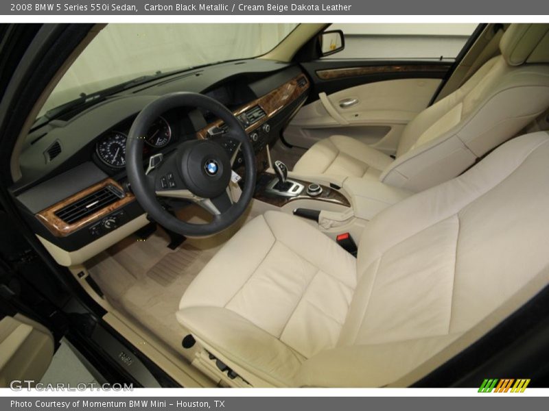 Carbon Black Metallic / Cream Beige Dakota Leather 2008 BMW 5 Series 550i Sedan