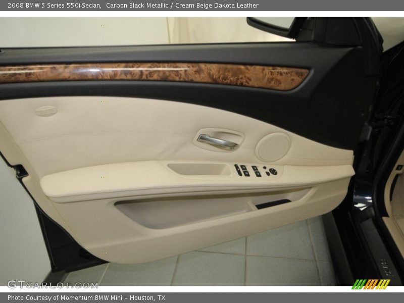 Carbon Black Metallic / Cream Beige Dakota Leather 2008 BMW 5 Series 550i Sedan
