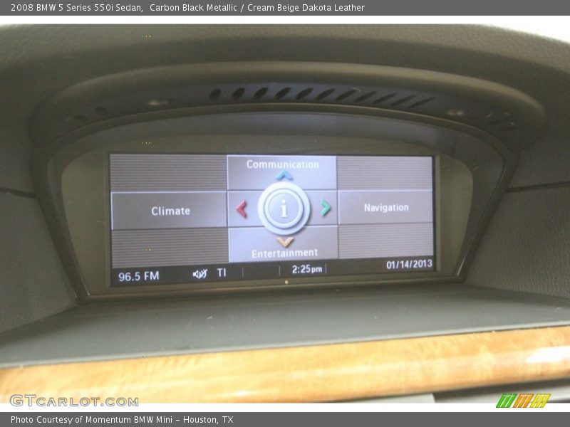 Carbon Black Metallic / Cream Beige Dakota Leather 2008 BMW 5 Series 550i Sedan