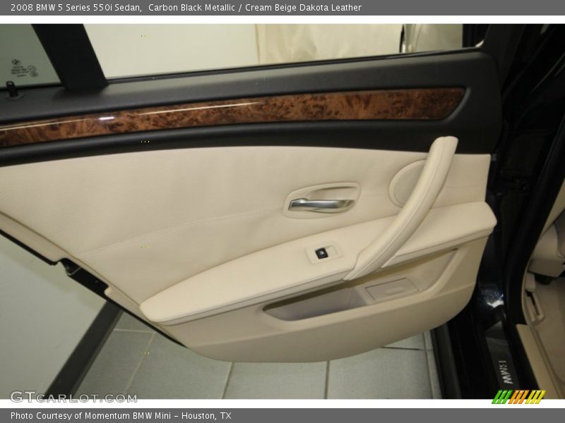 Carbon Black Metallic / Cream Beige Dakota Leather 2008 BMW 5 Series 550i Sedan