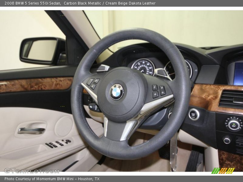Carbon Black Metallic / Cream Beige Dakota Leather 2008 BMW 5 Series 550i Sedan