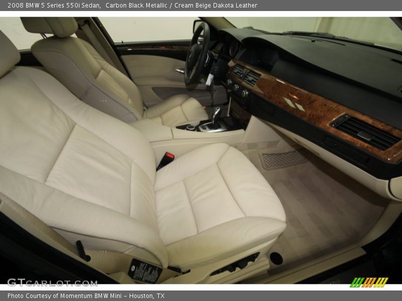 Carbon Black Metallic / Cream Beige Dakota Leather 2008 BMW 5 Series 550i Sedan