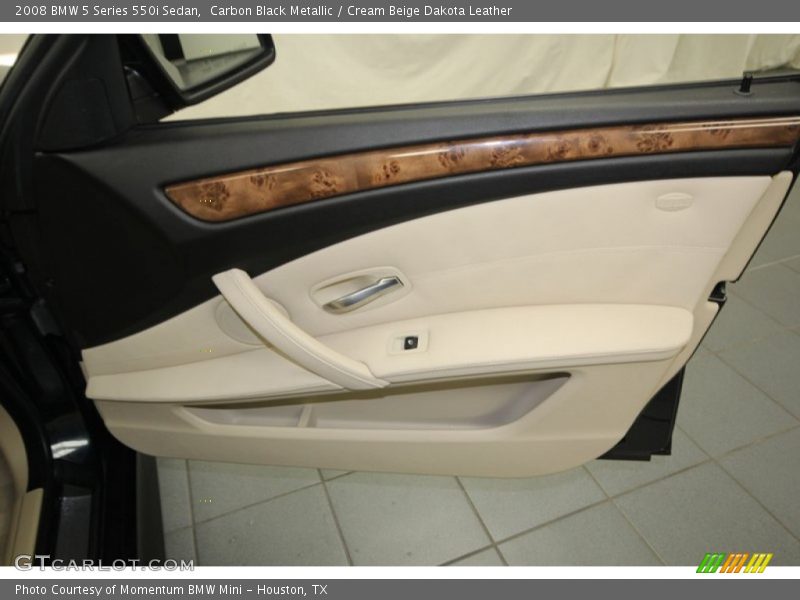 Carbon Black Metallic / Cream Beige Dakota Leather 2008 BMW 5 Series 550i Sedan