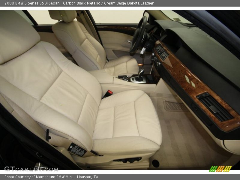Carbon Black Metallic / Cream Beige Dakota Leather 2008 BMW 5 Series 550i Sedan