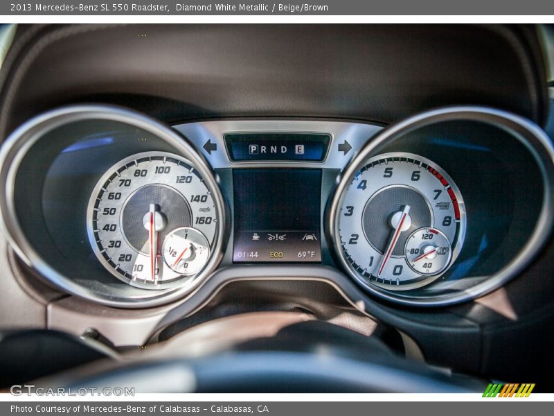 Diamond White Metallic / Beige/Brown 2013 Mercedes-Benz SL 550 Roadster