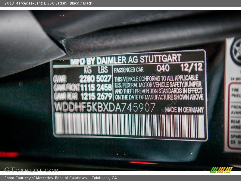 Black / Black 2013 Mercedes-Benz E 350 Sedan