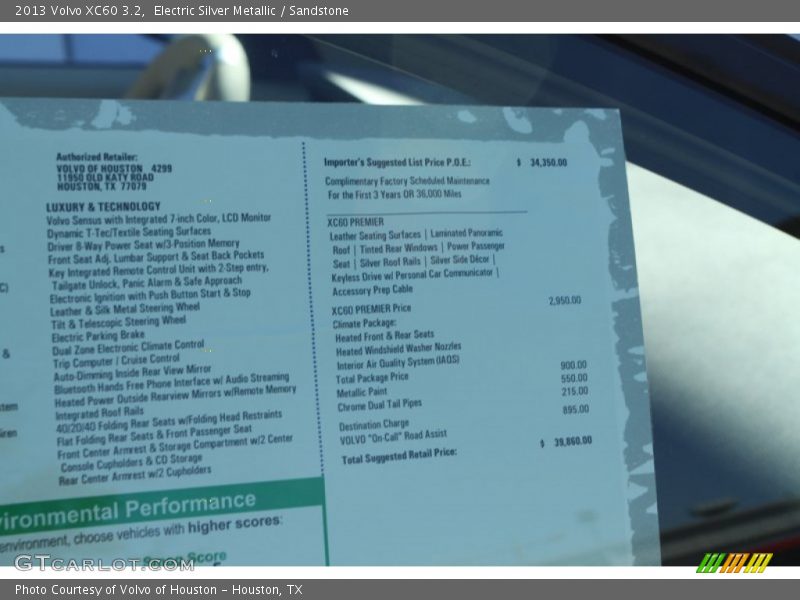 Electric Silver Metallic / Sandstone 2013 Volvo XC60 3.2