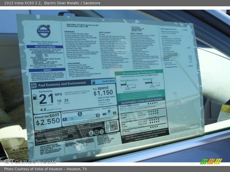 Electric Silver Metallic / Sandstone 2013 Volvo XC60 3.2