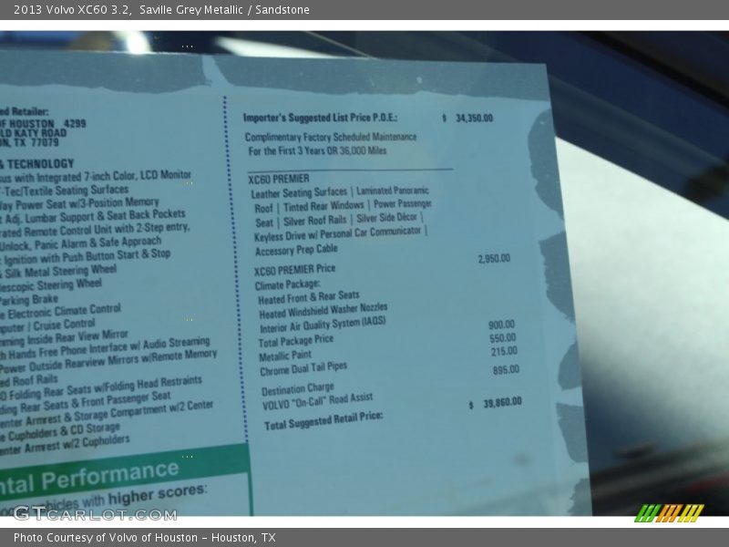 Saville Grey Metallic / Sandstone 2013 Volvo XC60 3.2