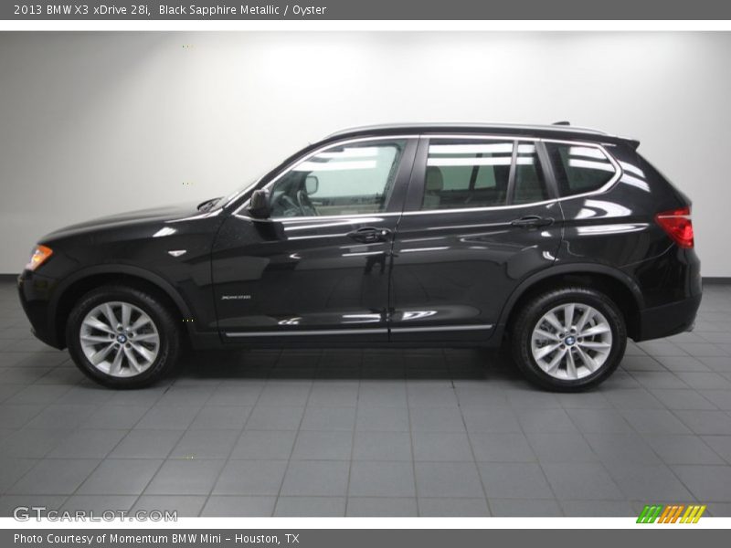 Black Sapphire Metallic / Oyster 2013 BMW X3 xDrive 28i