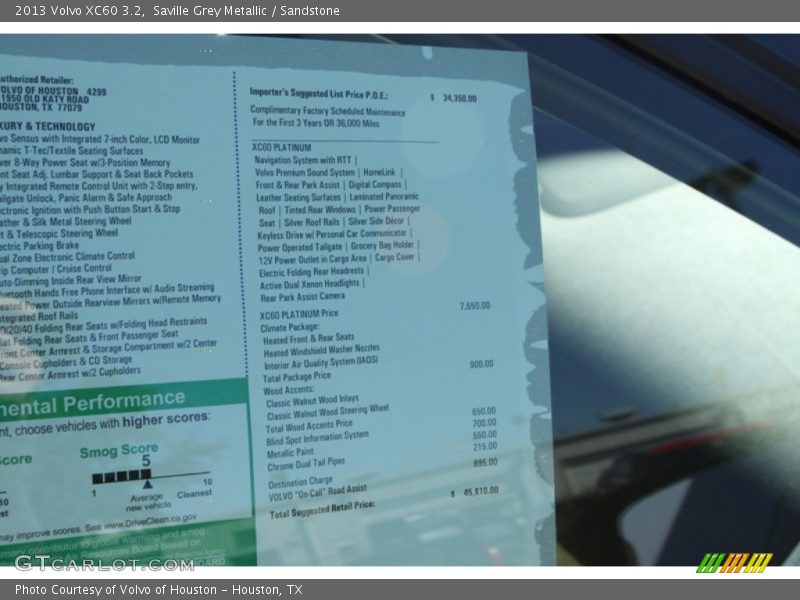 Saville Grey Metallic / Sandstone 2013 Volvo XC60 3.2