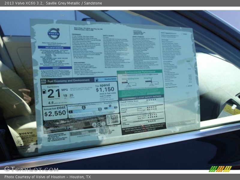 Saville Grey Metallic / Sandstone 2013 Volvo XC60 3.2
