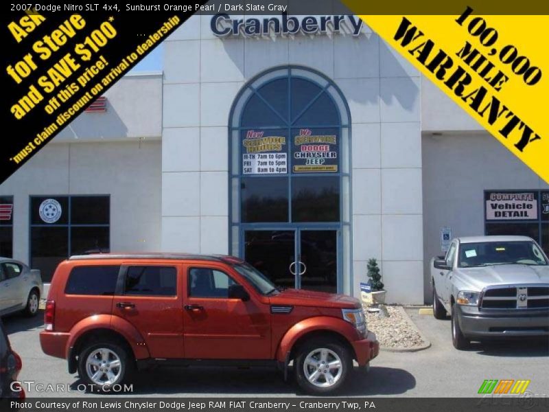 Sunburst Orange Pearl / Dark Slate Gray 2007 Dodge Nitro SLT 4x4