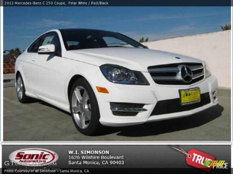 Polar White / Red/Black 2013 Mercedes-Benz C 250 Coupe