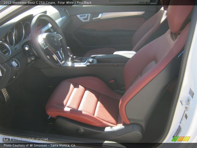 Polar White / Red/Black 2013 Mercedes-Benz C 250 Coupe