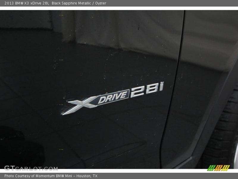 Black Sapphire Metallic / Oyster 2013 BMW X3 xDrive 28i