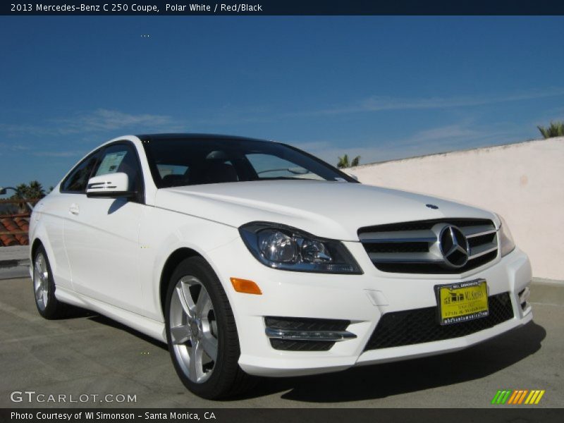 Polar White / Red/Black 2013 Mercedes-Benz C 250 Coupe