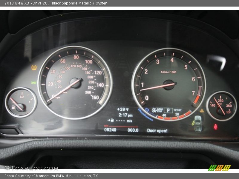 Black Sapphire Metallic / Oyster 2013 BMW X3 xDrive 28i
