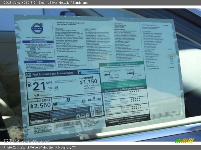 Electric Silver Metallic / Sandstone 2013 Volvo XC60 3.2