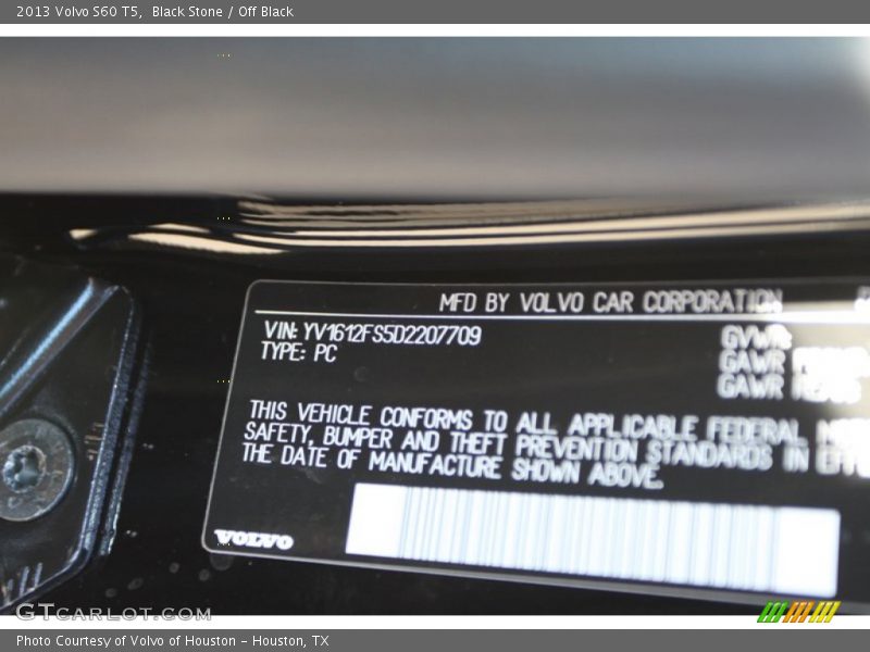 Black Stone / Off Black 2013 Volvo S60 T5
