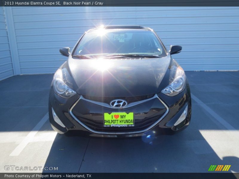 Black Noir Pearl / Gray 2013 Hyundai Elantra Coupe SE