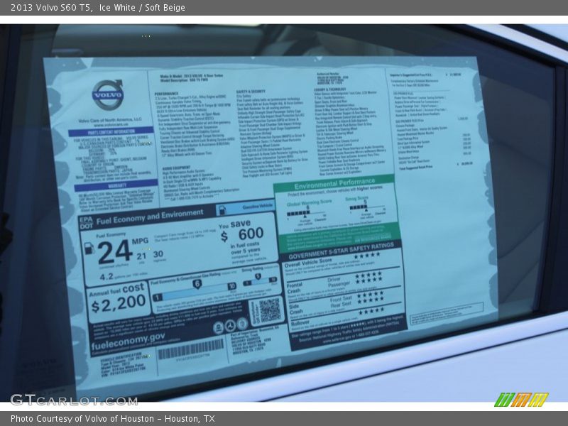 Ice White / Soft Beige 2013 Volvo S60 T5