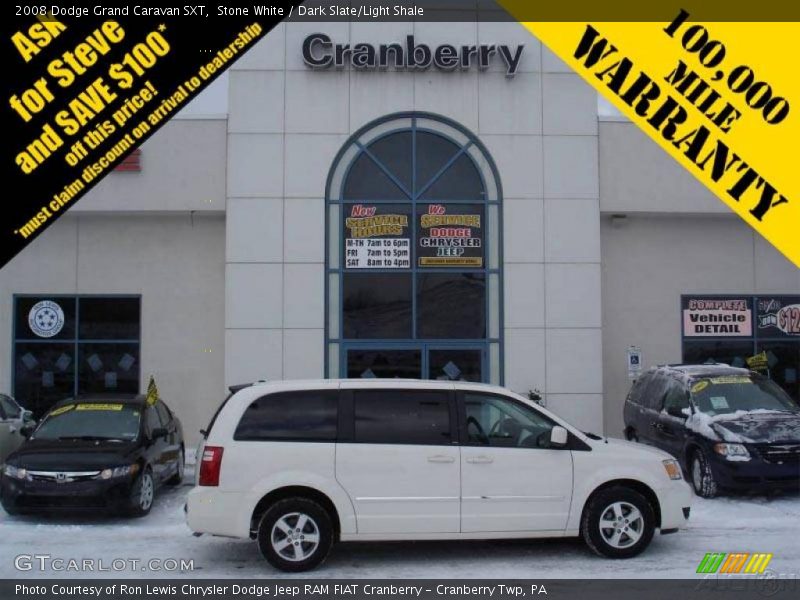 Stone White / Dark Slate/Light Shale 2008 Dodge Grand Caravan SXT