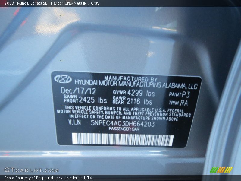 Harbor Gray Metallic / Gray 2013 Hyundai Sonata SE