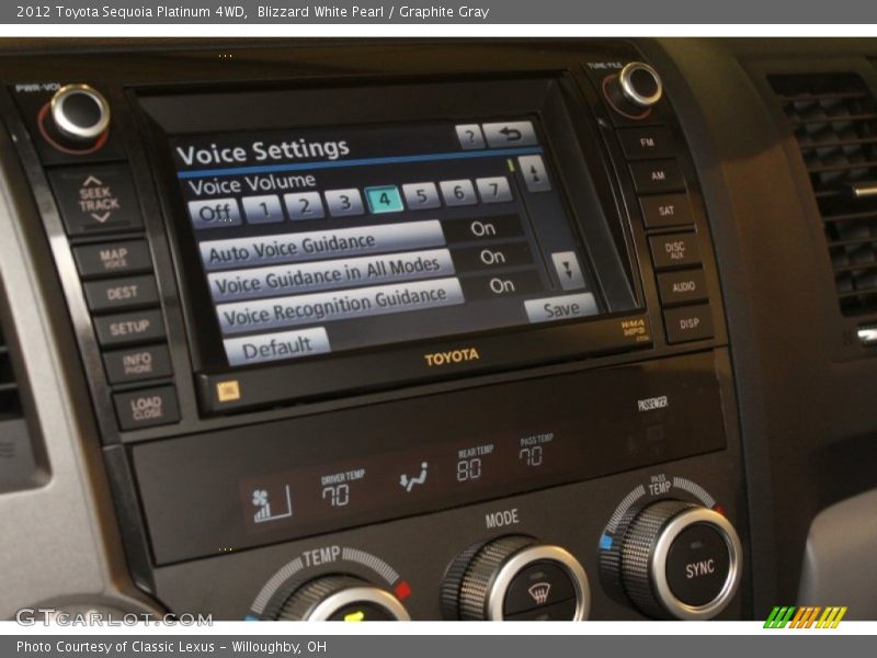 Controls of 2012 Sequoia Platinum 4WD
